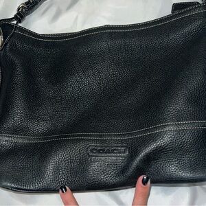 Coach Black Leather Hobo Bag